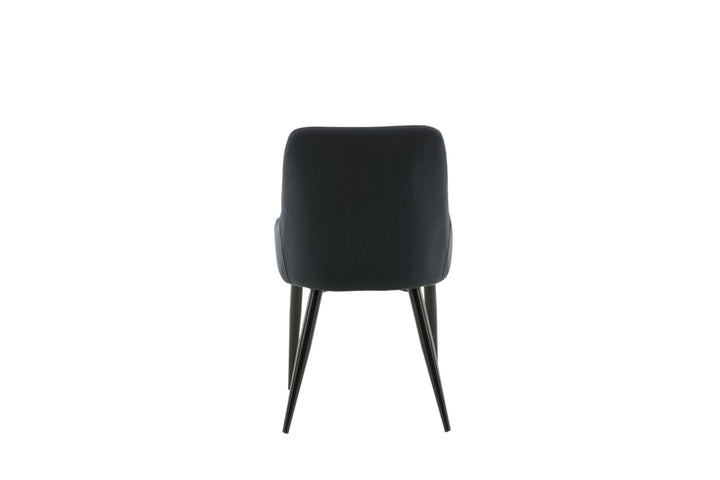 Venture Home Plaza Dining Chair 2-pack - Black Legs - Black Fabric