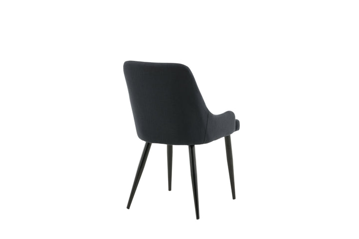 Venture Home Plaza Dining Chair 2-pack - Black Legs - Black Fabric