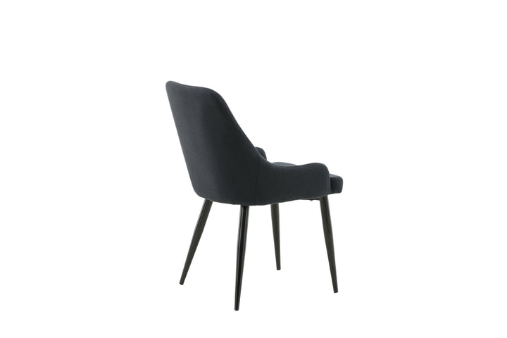 Venture Home Plaza Dining Chair 2-pack - Black Legs - Black Fabric