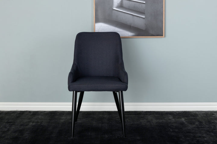 Venture Home Plaza Dining Chair 2-pack - Black Legs - Black Fabric