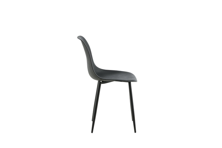 Venture Home Polar Plastic Dining Chair 2-pack - Black Legs / Black Plastic