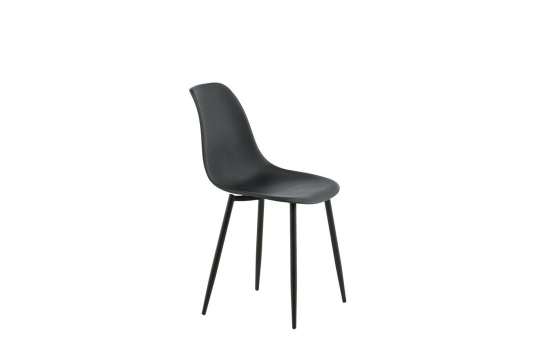 Venture Home Polar Plastic Dining Chair 2-pack - Black Legs / Black Plastic