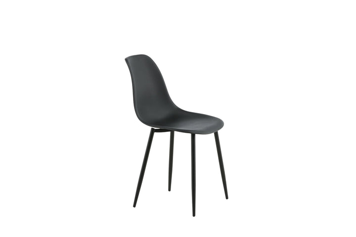 Venture Home Polar Plastic Dining Chair 2-pack - Black Legs / Black Plastic