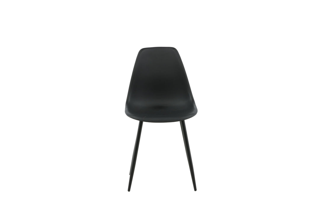 Venture Home Polar Plastic Dining Chair 2-pack - Black Legs / Black Plastic