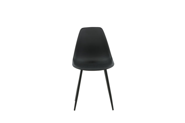 Venture Home Polar Plastic Dining Chair 2-pack - Black Legs / Black Plastic