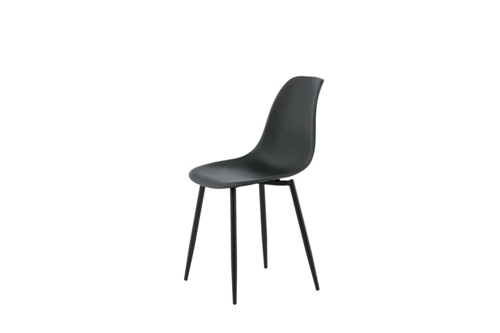 Venture Home Polar Plastic Dining Chair 2-pack - Black Legs / Black Plastic