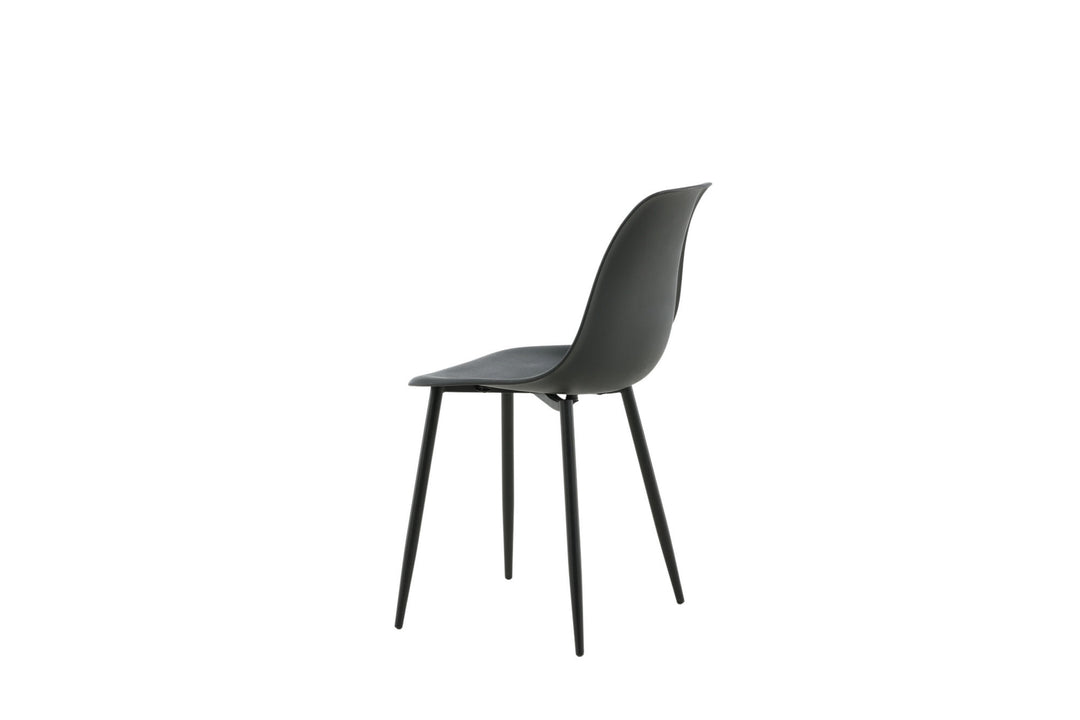Venture Home Polar Plastic Dining Chair 2-pack - Black Legs / Black Plastic