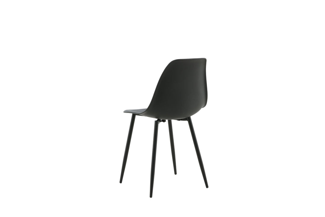 Venture Home Polar Plastic Dining Chair 2-pack - Black Legs / Black Plastic