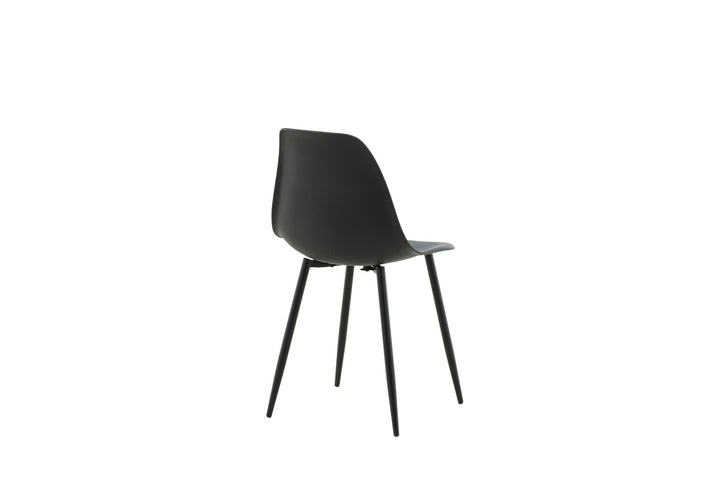 Venture Home Polar Plastic Dining Chair 2-pack - Black Legs / Black Plastic