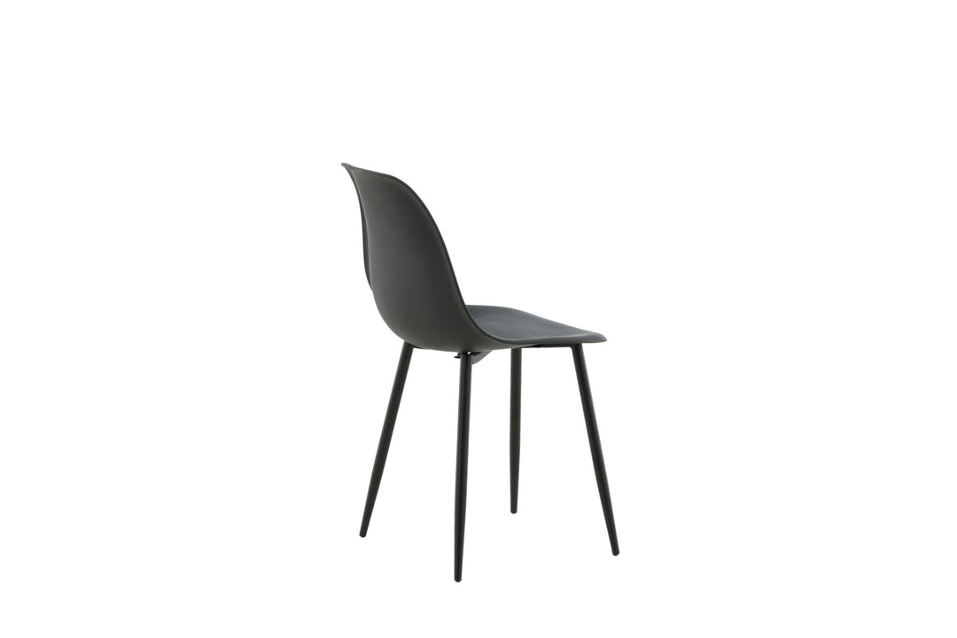 Venture Home Polar Plastic Dining Chair 2-pack - Black Legs / Black Plastic