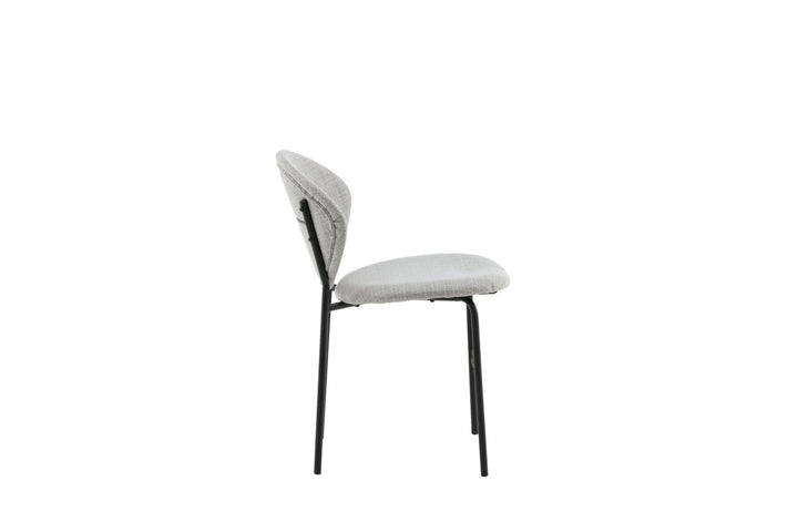 Venture Home Vault Dining Chair 2-pack - Black Legs - Grey Fabric