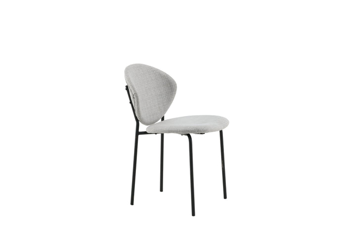 Venture Home Vault Dining Chair 2-pack - Black Legs - Grey Fabric