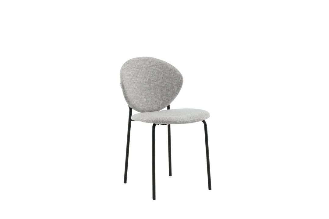 Venture Home Vault Dining Chair 2-pack - Black Legs - Grey Fabric