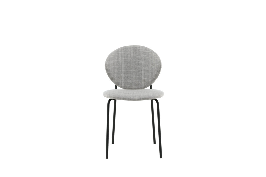 Venture Home Vault Dining Chair 2-pack - Black Legs - Grey Fabric