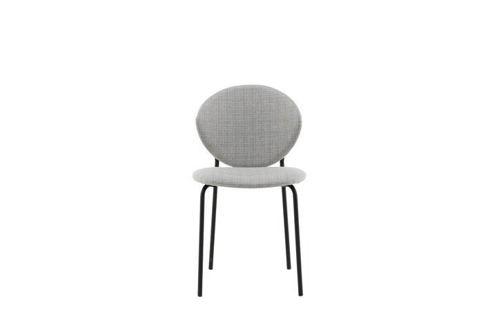 Venture Home Vault Dining Chair 2-pack - Black Legs - Grey Fabric