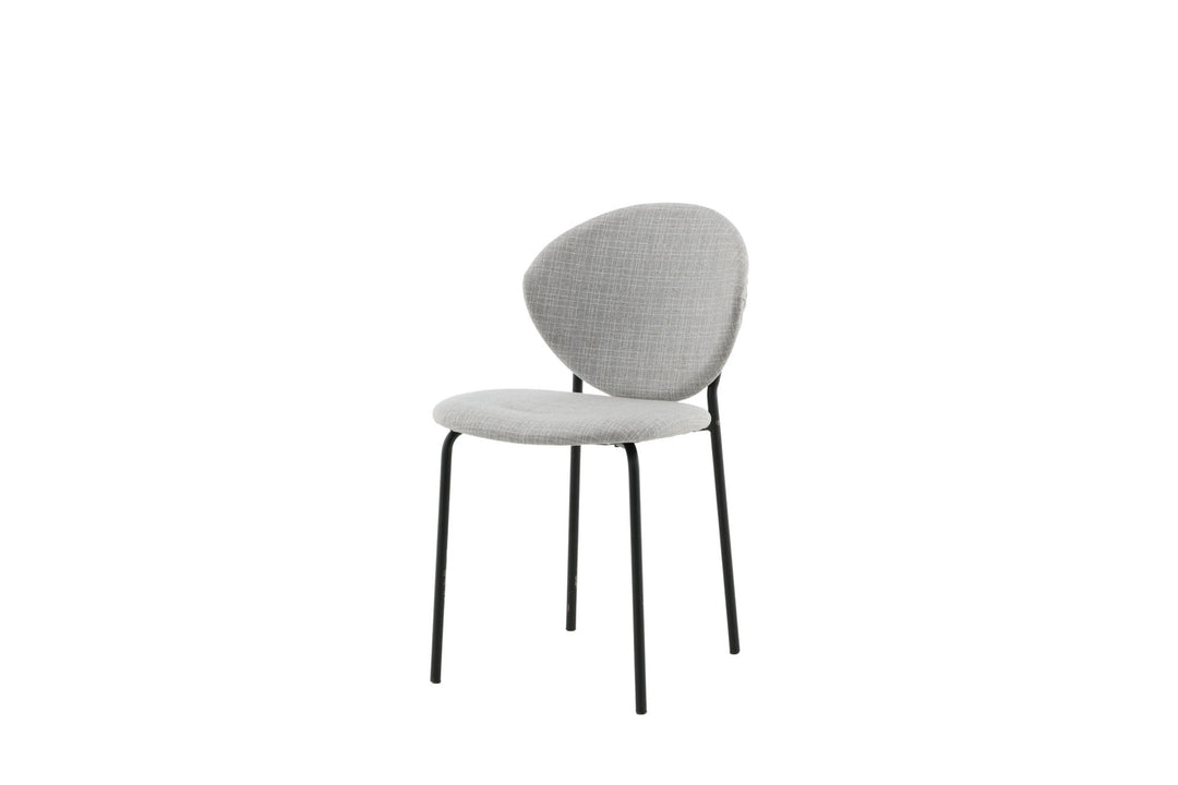 Venture Home Vault Dining Chair 2-pack - Black Legs - Grey Fabric