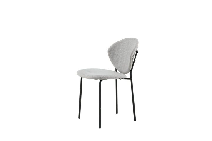 Venture Home Vault Dining Chair 2-pack - Black Legs - Grey Fabric