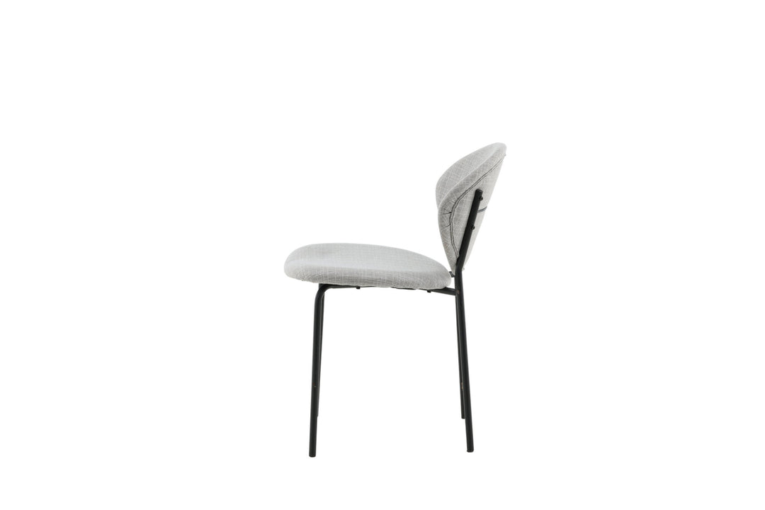 Venture Home Vault Dining Chair 2-pack - Black Legs - Grey Fabric