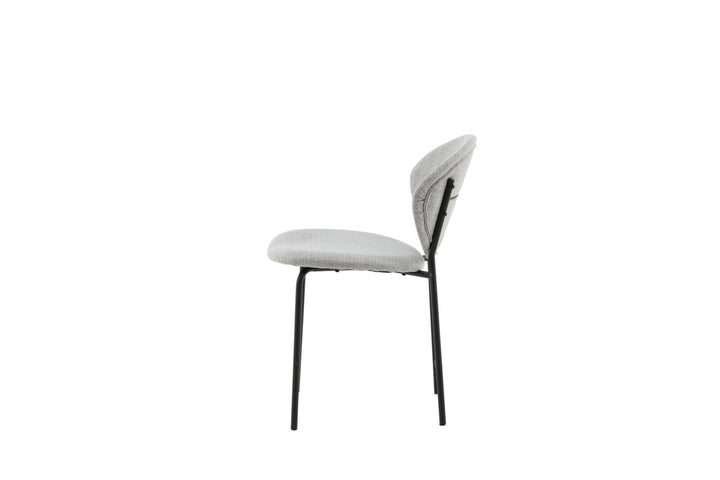 Venture Home Vault Dining Chair 2-pack - Black Legs - Grey Fabric