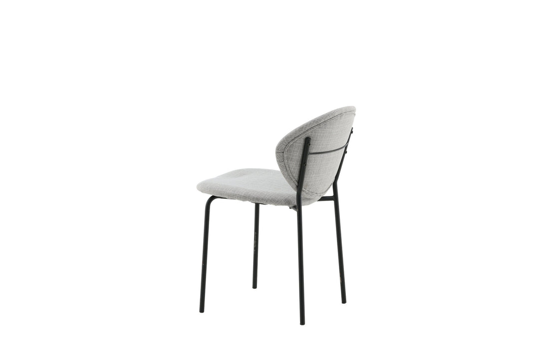 Venture Home Vault Dining Chair 2-pack - Black Legs - Grey Fabric