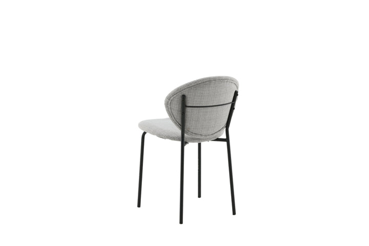 Venture Home Vault Dining Chair 2-pack - Black Legs - Grey Fabric