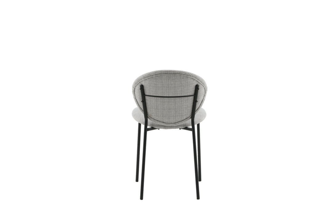Venture Home Vault Dining Chair 2-pack - Black Legs - Grey Fabric