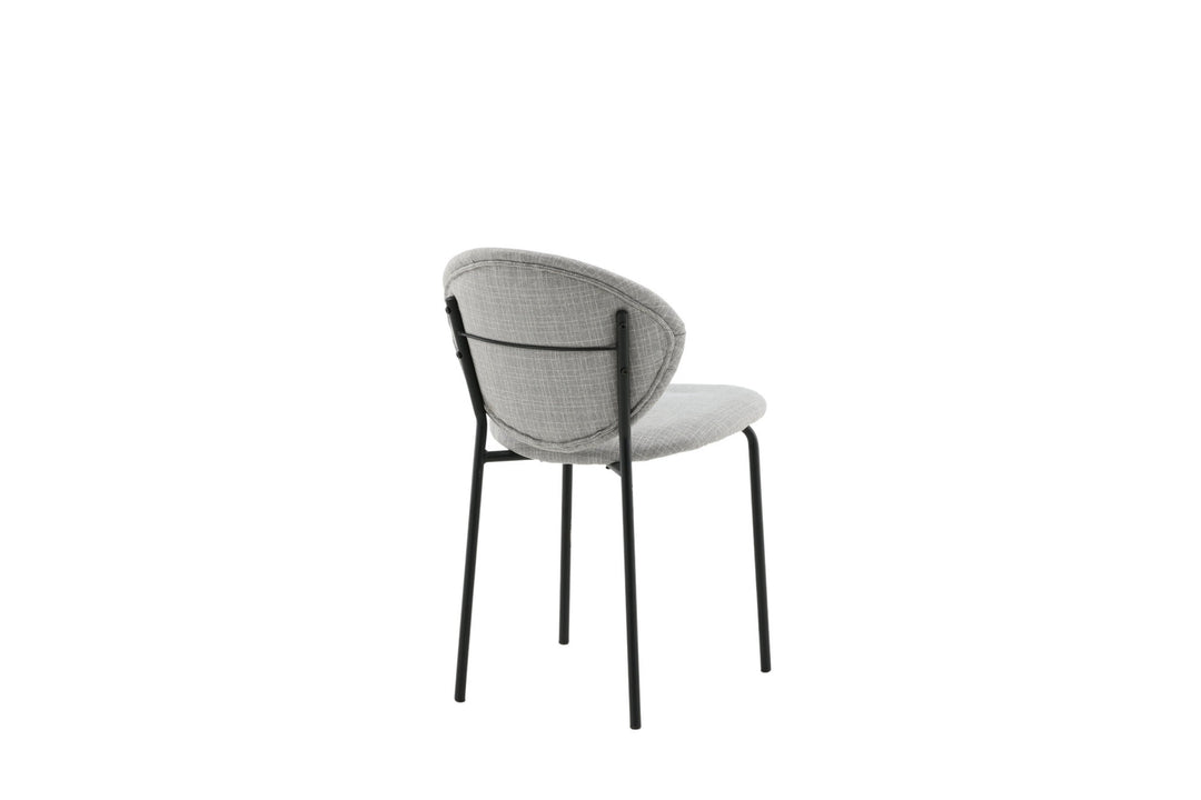 Venture Home Vault Dining Chair 2-pack - Black Legs - Grey Fabric