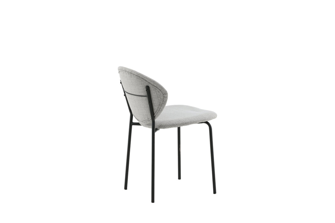 Venture Home Vault Dining Chair 2-pack - Black Legs - Grey Fabric
