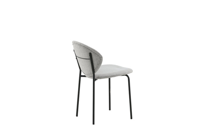 Venture Home Vault Dining Chair 2-pack - Black Legs - Grey Fabric