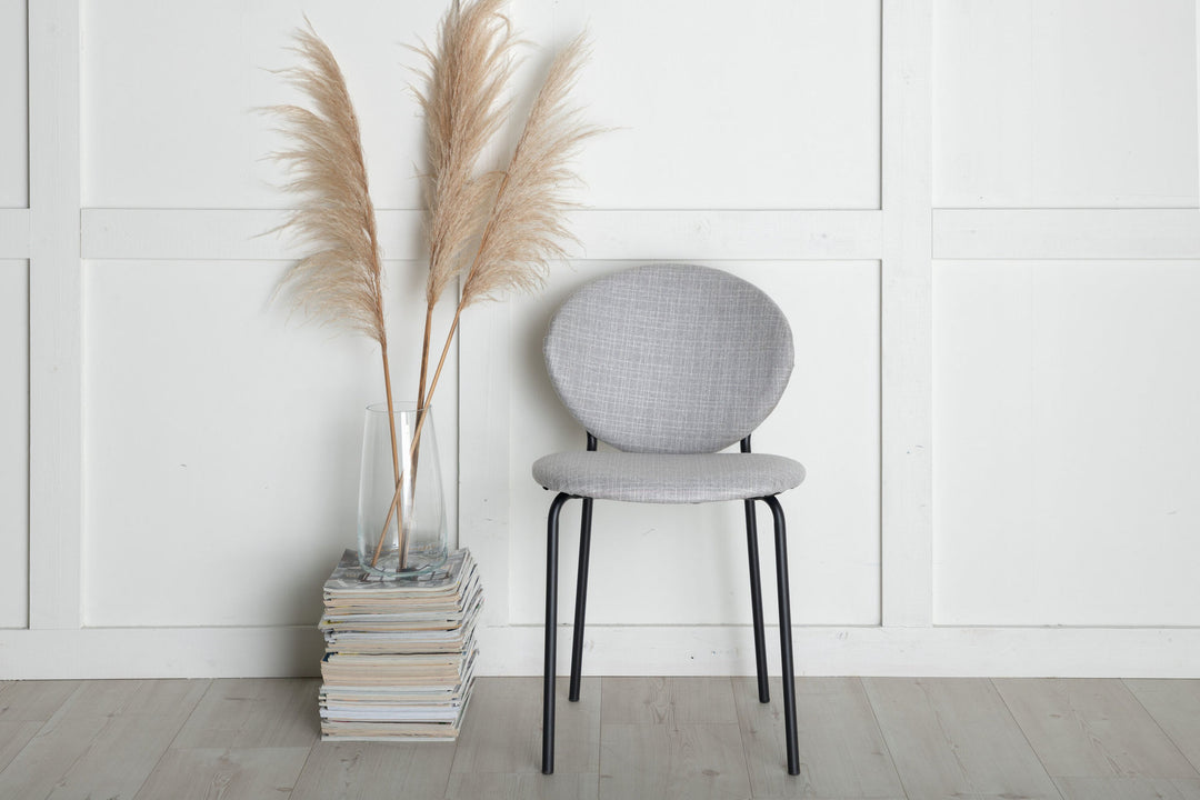 Venture Home Vault Dining Chair 2-pack - Black Legs - Grey Fabric