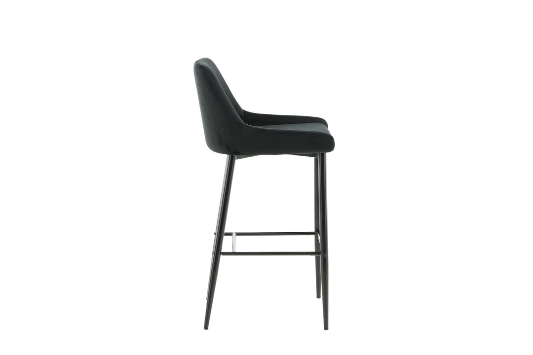 Venture Home Plaza Barchair 2-pack Black Legs - Black Velvet