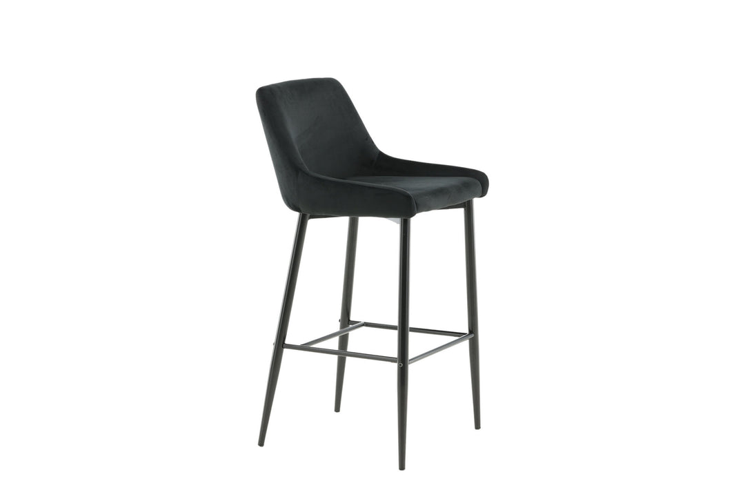 Venture Home Plaza Barchair 2-pack Black Legs - Black Velvet
