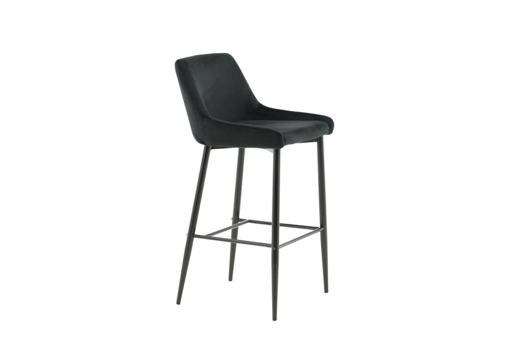 Venture Home Plaza Barchair 2-pack Black Legs - Black Velvet