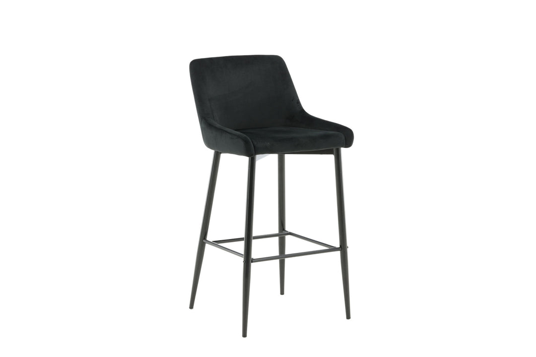 Venture Home Plaza Barchair 2-pack Black Legs - Black Velvet