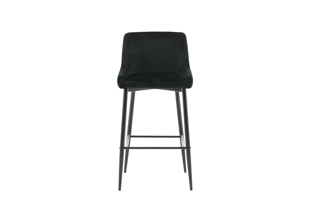 Venture Home Plaza Barchair 2-pack Black Legs - Black Velvet