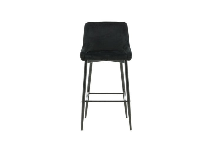 Venture Home Plaza Barchair 2-pack Black Legs - Black Velvet
