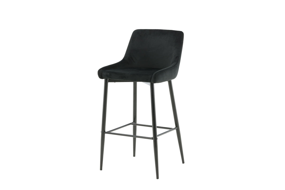 Venture Home Plaza Barchair 2-pack Black Legs - Black Velvet