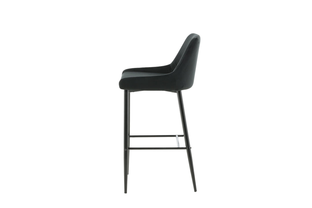Venture Home Plaza Barchair 2-pack Black Legs - Black Velvet