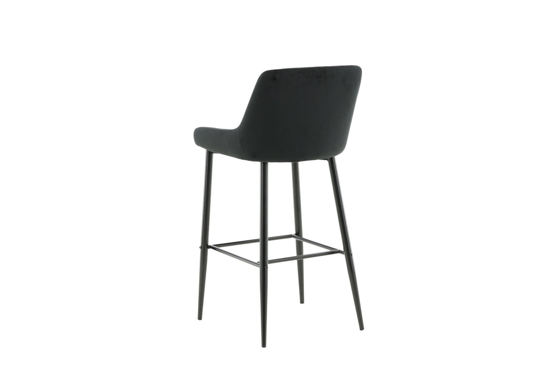 Venture Home Plaza Barchair 2-pack Black Legs - Black Velvet