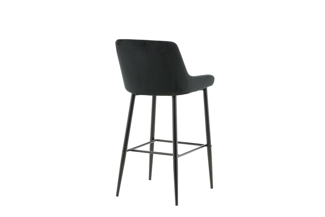 Venture Home Plaza Barchair 2-pack Black Legs - Black Velvet