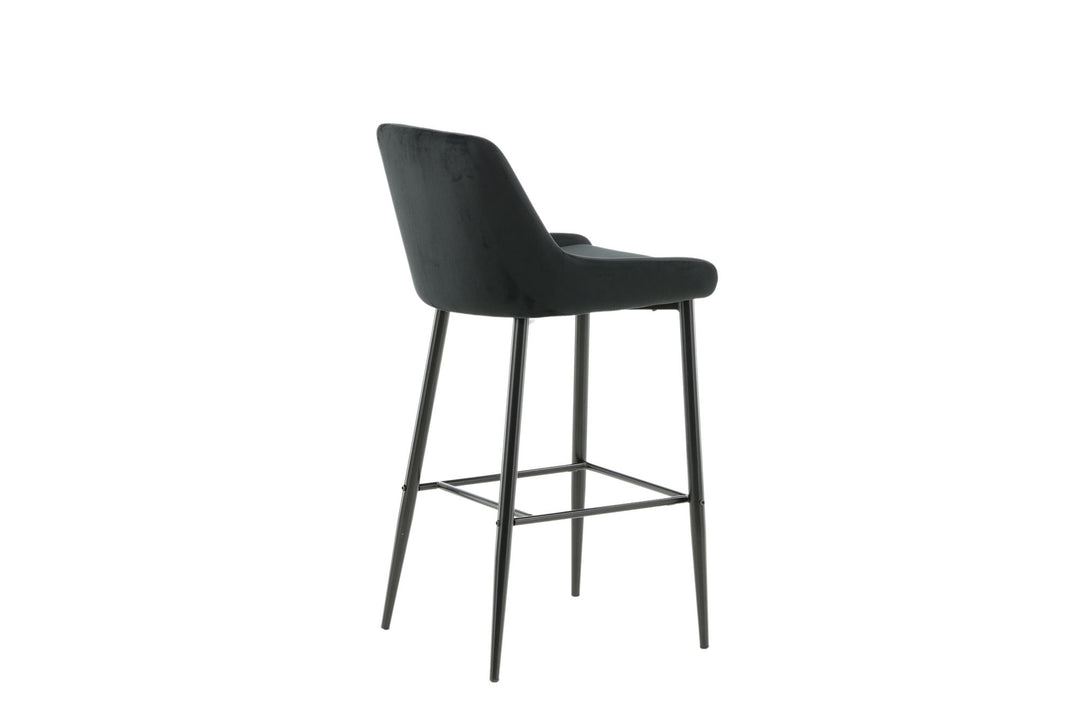 Venture Home Plaza Barchair 2-pack Black Legs - Black Velvet
