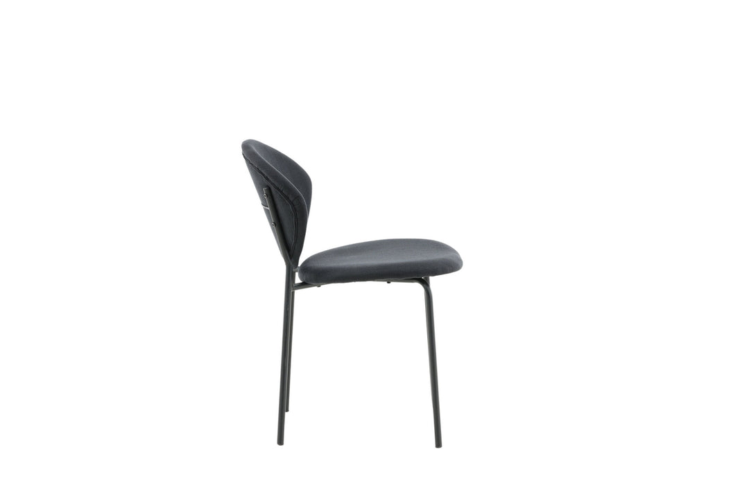 Venture Home Vault Dining Chair 2-pack - Black Legs - Black Fabric