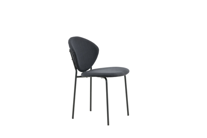 Venture Home Vault Dining Chair 2-pack - Black Legs - Black Fabric