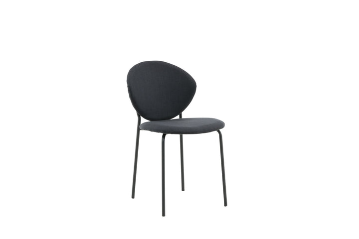 Venture Home Vault Dining Chair 2-pack - Black Legs - Black Fabric
