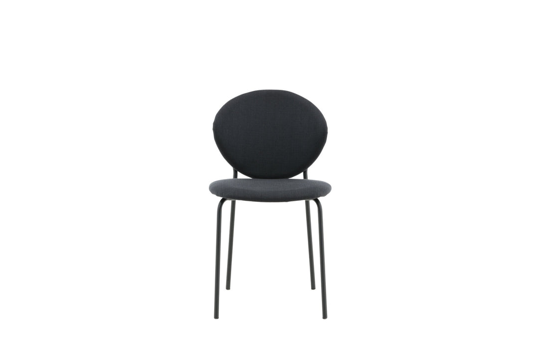 Venture Home Vault Dining Chair 2-pack - Black Legs - Black Fabric