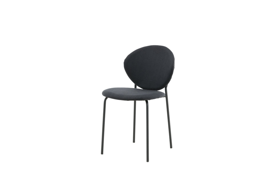 Venture Home Vault Dining Chair 2-pack - Black Legs - Black Fabric