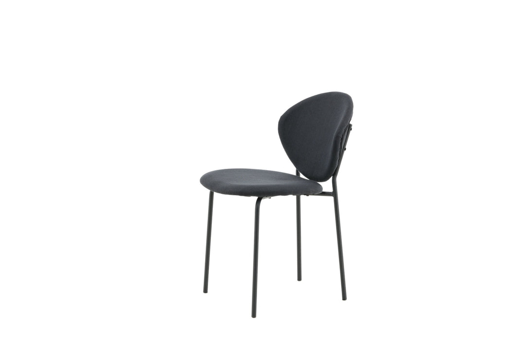 Venture Home Vault Dining Chair 2-pack - Black Legs - Black Fabric