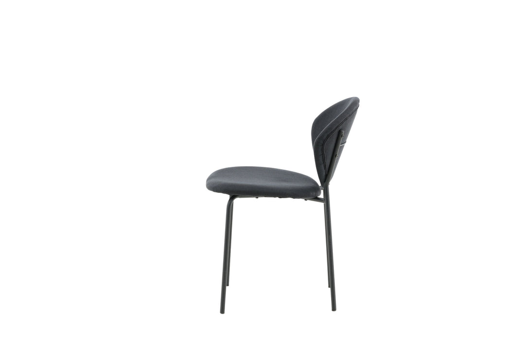Venture Home Vault Dining Chair 2-pack - Black Legs - Black Fabric