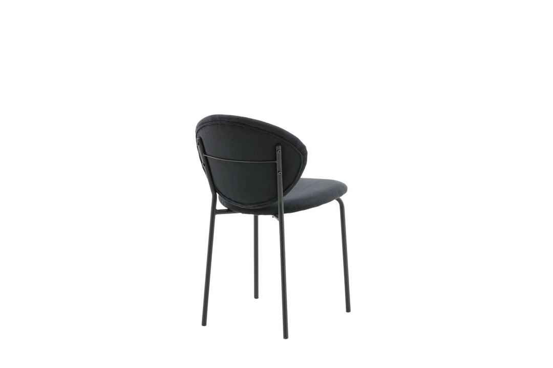 Venture Home Vault Dining Chair 2-pack - Black Legs - Black Fabric