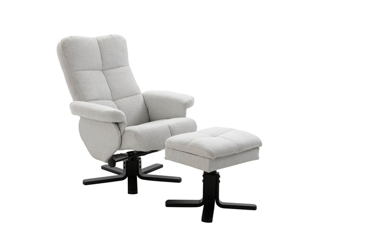 Venture Home Sven Recliner with Ottoman, Grey Fabric